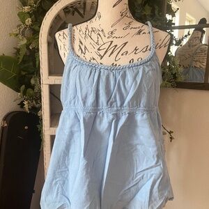 Loft gauze baby blue babydoll top